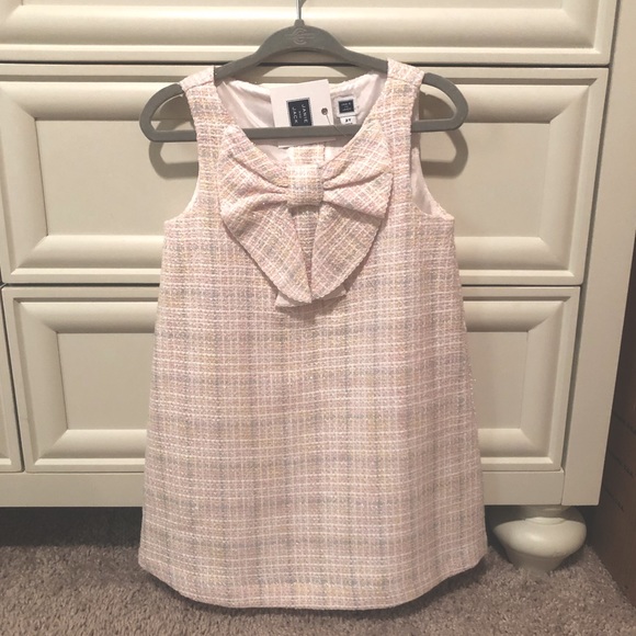 janie and jack pink tweed dress Janie and Jack Girl Tweed Dress with Bow